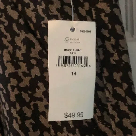 GAP skirt, NWT, size 14, black/gray print, lined - Picture 3 of 8